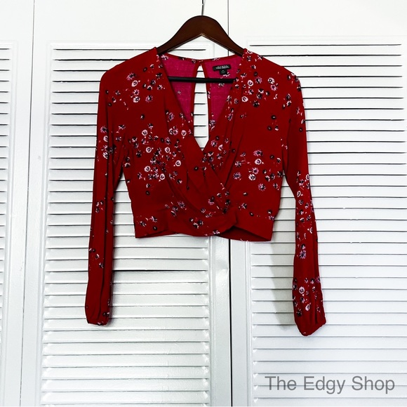 Wild Fable | Floral Long Sleeve Cropped Blouse - Picture 1 of 6